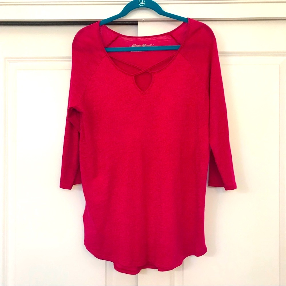 NWOT Barbicore! Eddie Bauer pink top L